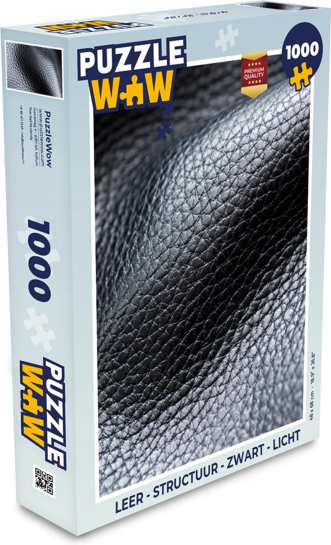 Puzzel Leer - Structuur - Zwart - Licht - Legpuzzel - Puzzel 1000 stukjes volwassenen