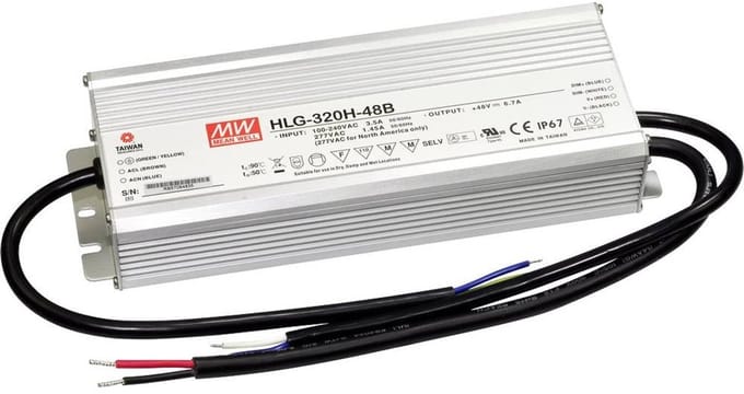 Mean Well HLG-320H-48B LED-driver, LED-transformator Constante spanning, Constante stroomsterkte 321 W 6.7 A 24 - 48 V/