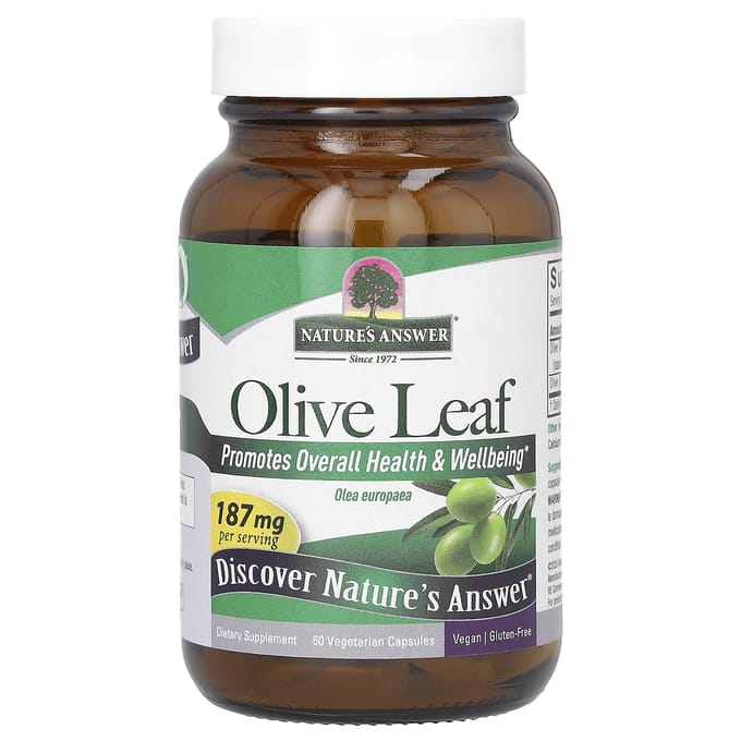 Nature'S Answer, Olijfblad, 187mg, 60 Vegetarische Capsules