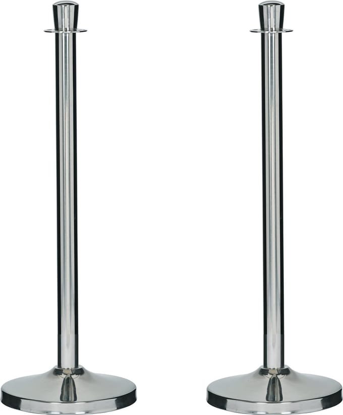 2x Afzetpaal Grandeur RVS Zilver