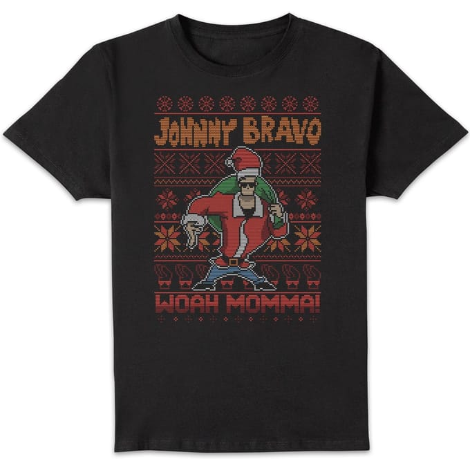 Johnny Bravo Kerstmis T-Shirt - Zwart - XXL