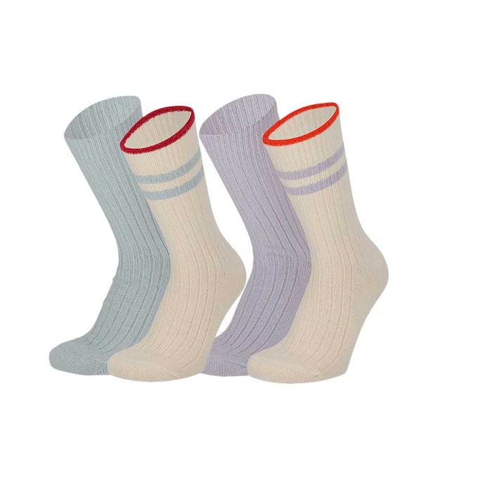 Morethansocks - Gebreide bedsok - Viscose - Dames - 4-Pack - Bedsokken dames - Dames huissokken