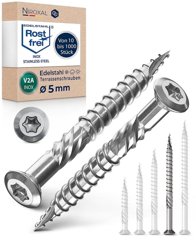 Terrasschroeven RVS met Torx-aandrijving - 5x70mm - 400 Stuks