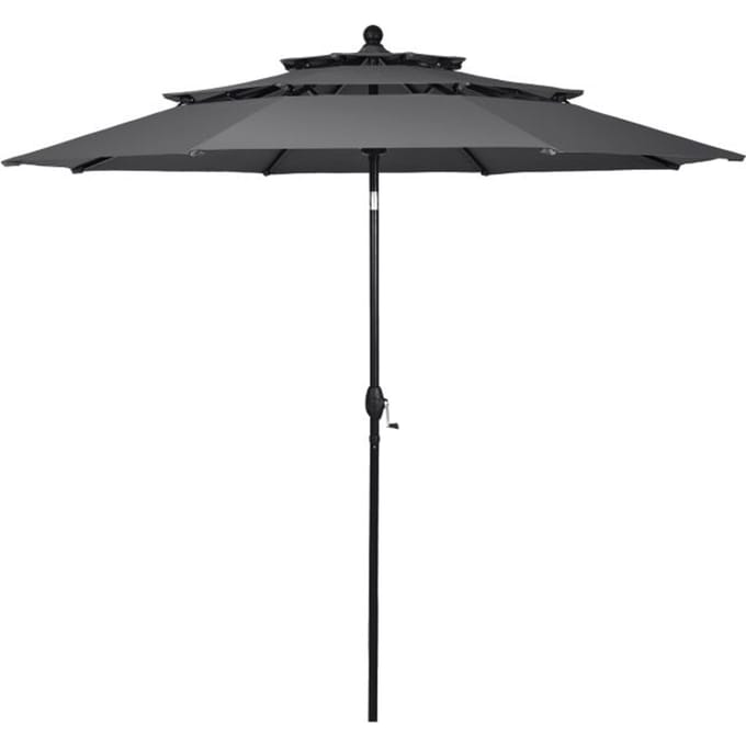 Coast Parasol - 300 cm - Knikbaar - Windbestendig - Aluminium - UV Bescherming - Grijs