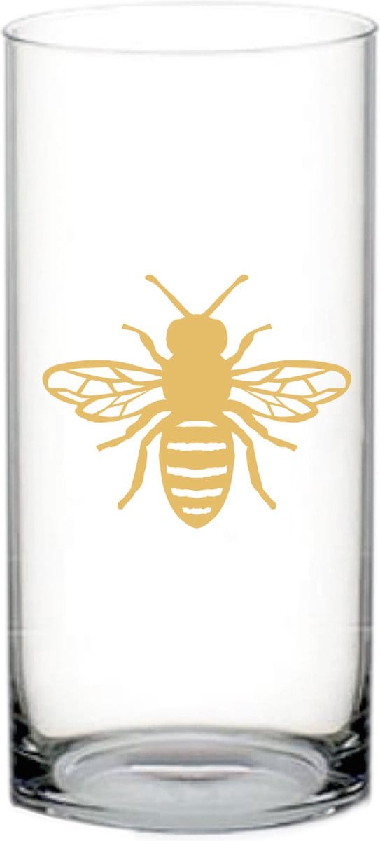 Aulica - Vaas - Bij - Geel - Glas - 22cm
