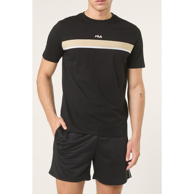 FILA Sagano Regular Taped T-shirt Black Taglia: S | Magliette basic Outlet | Uomo | Nero