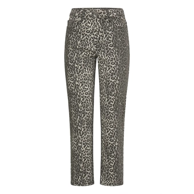 ICHI - IHZIGGY LEOPARD RAVEN PA - Dames - Relaxed fit jeans