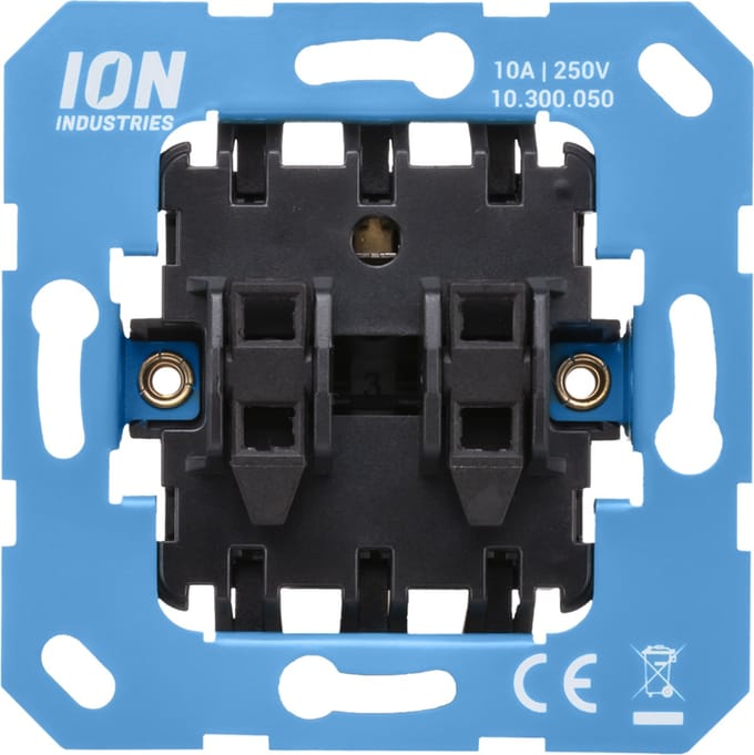 ION Industries - Schakelaar inbouw - wissel/wissel - element - IP20 - 71 x 71 mm Mat Zwart