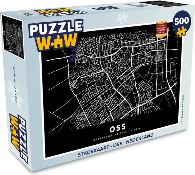 Puzzel Stadskaart - Oss - Nederland - Legpuzzel - Puzzel 500 stukjes - Plattegrond