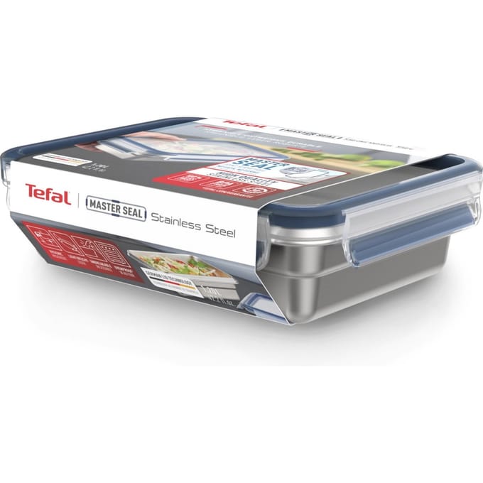 Tefal MasterSeal RVS - Vershouddoos - 1,2L - Luchtdicht - Rechthoekig