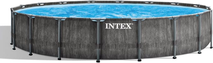 Intex Baltik Frame Pool - Houtlook zwembad - 549x122 cm - met pomp en accessoires