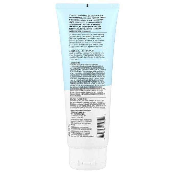 Vibecious Volume Shampoo, Munt & Echinacea, 236,5 ml (8 fl oz) white