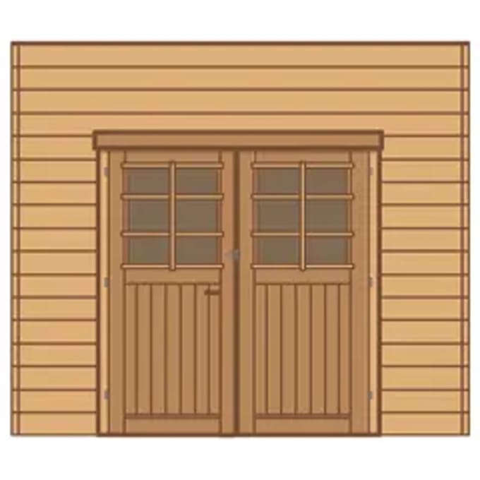 Solid Carport Voorwand Dubbele Deur 270x255cm Voor Carport Basis 4x5m