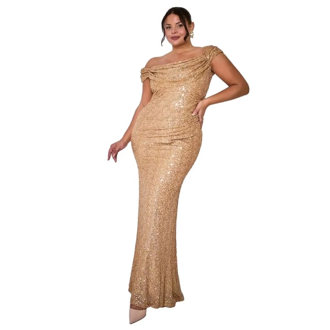 Damesjurk Goddiva Iridescent Sequin Cowl