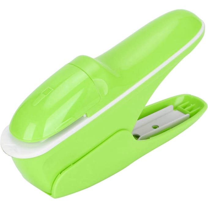 ABS Nietloos Nietmachine Boekpapier Nietvrije Nietmachine Bindmachine Handgereedschap(Blauw) groen