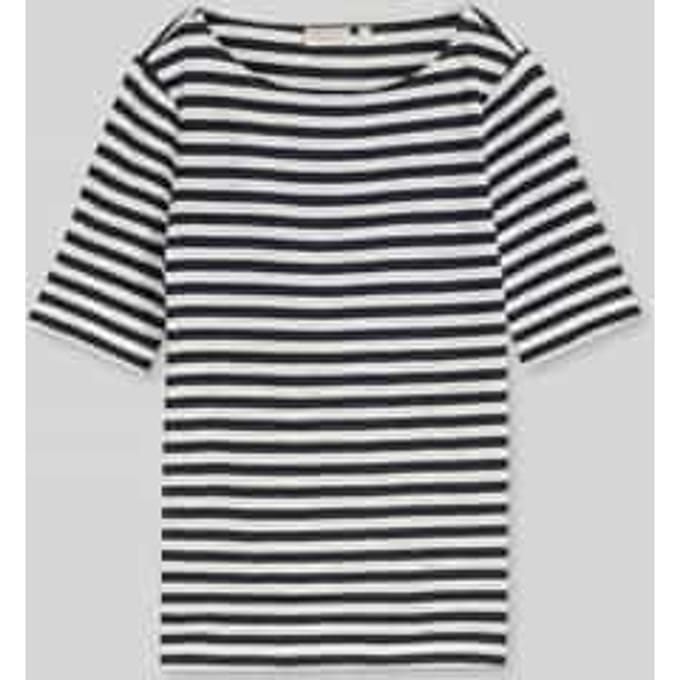 Tom Tailor - T-shirt met streepjesmotief - Maat S - navy offwhite stripe