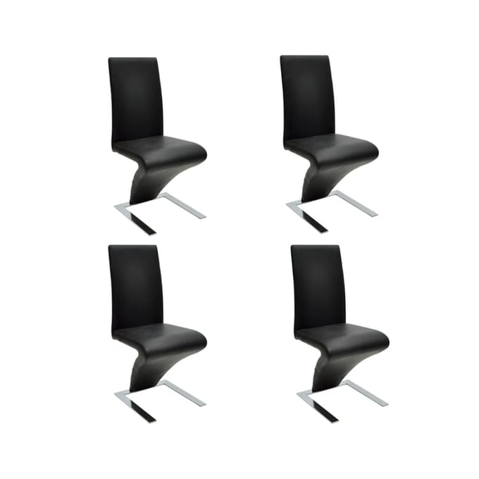 vidaXL - Eetkamerstoelen - 4 - st - kunstleer - zwart