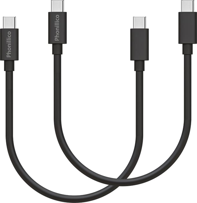 2x USB C naar USB C Kabel Zwart - 0,2 meter - Oplaadkabel voor Samsung Galaxy NOTE 20 / NOTE 20 ULTRA