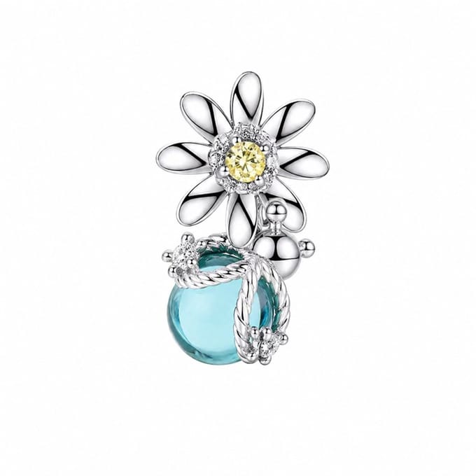 RomyStones – Bedel Bloem – 925 Zilver – Hanger - Bedelarmband