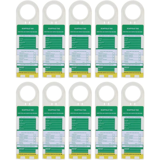 10 PCS Étiquette d'échafaudage Verrouillage Avertissement Entretien Signe pour Sécurité Électrique Chimique Industrielle white