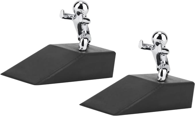 Decoratieve Deurstopper - Deurhouder Set - Veilig Thuis - Verzwaarde Constructie - 20cm Lengte - Zilverkleurig