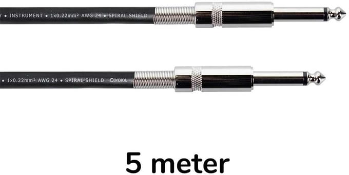 Cordial 14757 Jackplug Instrumenten Aansluitkabel [1x Jackplug male 6,3 mm (mono) - 1x Jackplug male 6,3 mm (mono)] 5.00 m Zwart Flexibel