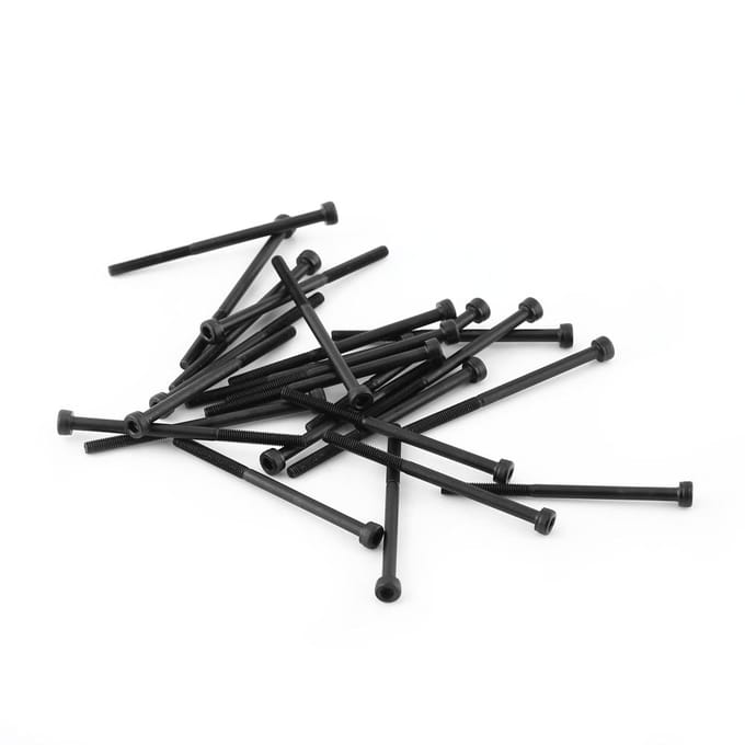 M3 Zwarte Zeskantkop Schroefbout Set (M3*12mm,Volledig Geschroefd,50 stuks)