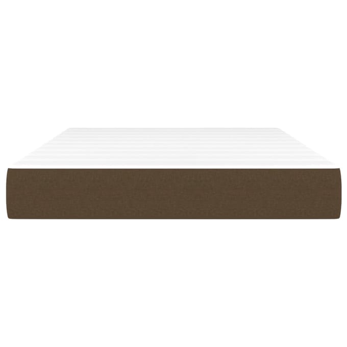 vidaXL - Pocketveringmatras - medium - 120x200x20 - cm - stof - donkerbruin