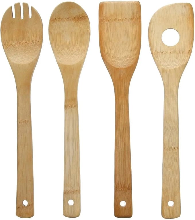 5Five Pollepel set - 4-delig - bamboe - 30 cm - keukengerei spatels