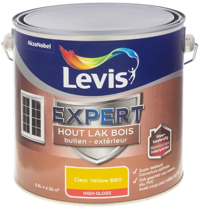 Levis - Expert Hout Lak Buiten High Gloss Mix - Clear Yellow B80 - Mengverf - 2,5 L