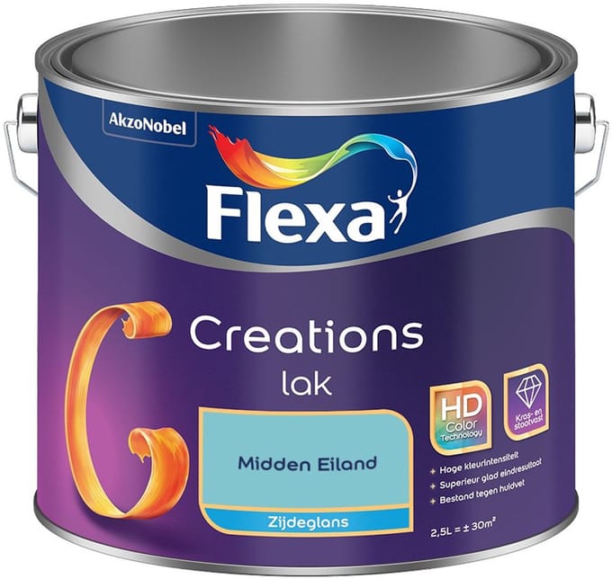 Flexa - Creations Lak Zijdeglans - Midden Eiland - Mengverf - 2,5 L