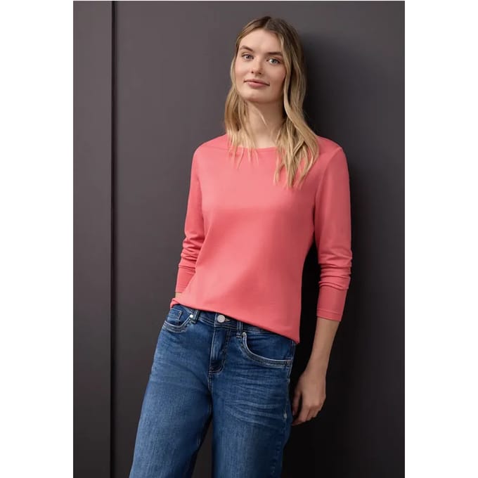Basic shirt met ronde hals