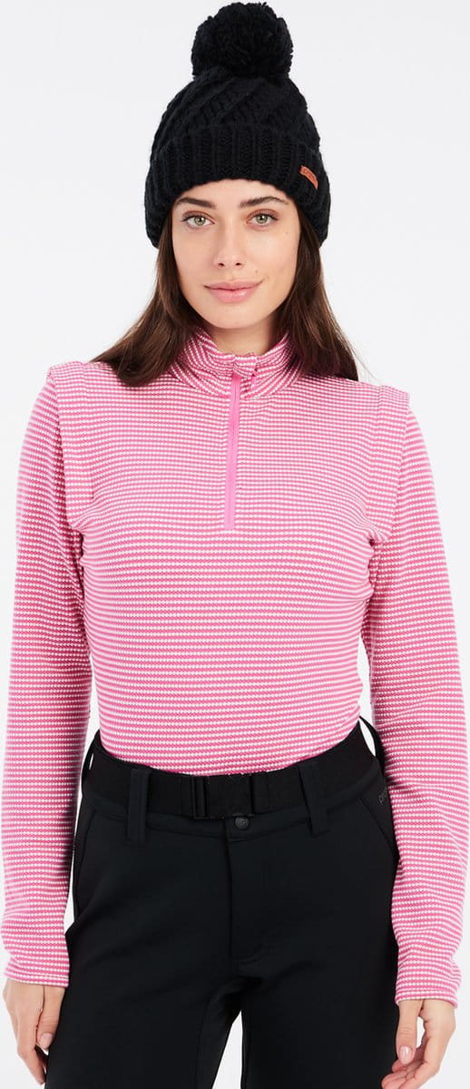 Protest Prtivory - Skipully Dames - Lange mouwen - 1/4 rits - Gestreept – Foxy Pink