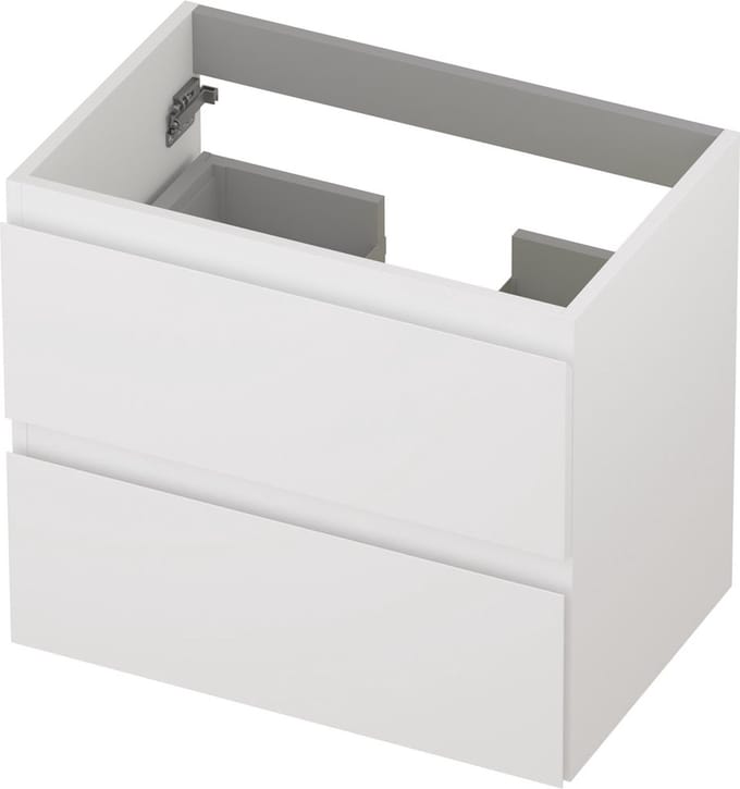 INK® wastafelonderkast 2 laden greeploos gelakt 60x40x52cm, mat wit