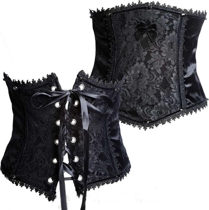 Sinister - K064 Underbust korset - S - Zwart