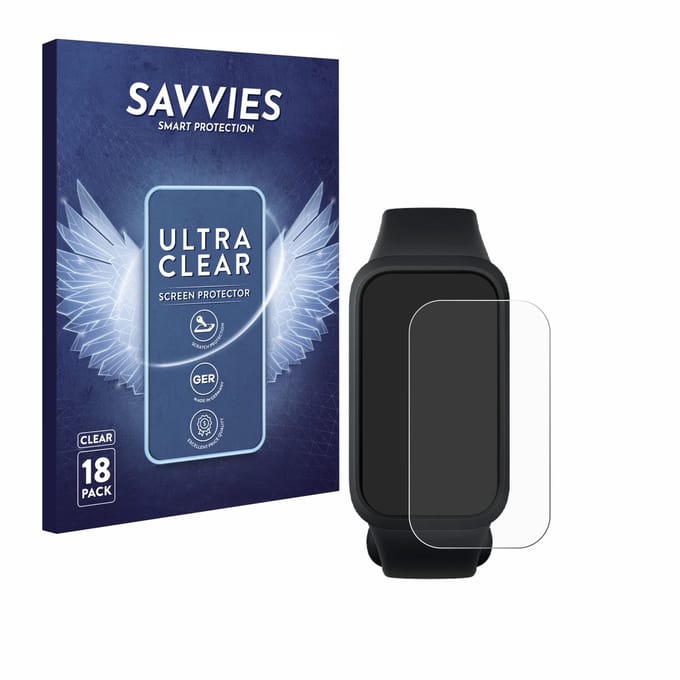 Savvies - Screenprotector voor Xiaomi Smart Band 9 Active - Folie Beschermfolie transparant 18 Stuks