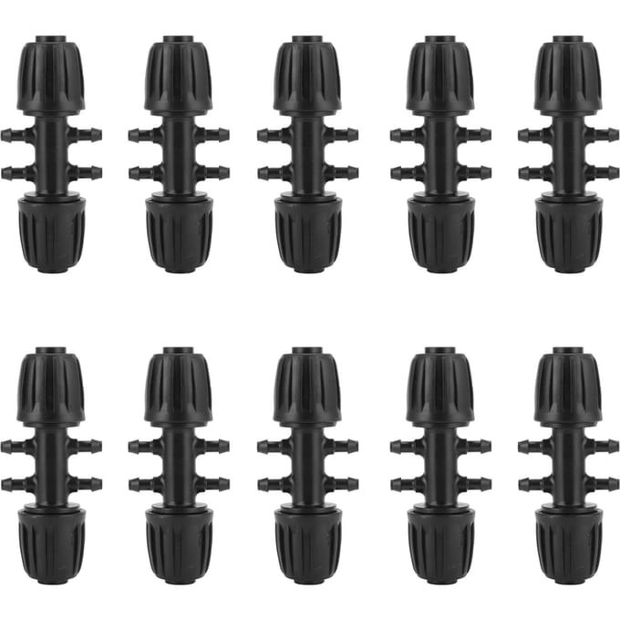 10 stuks Geribbelde Verloopstuk 16mm Buis naar 4/7 Adapter Tuinirrigatie Accessoires black