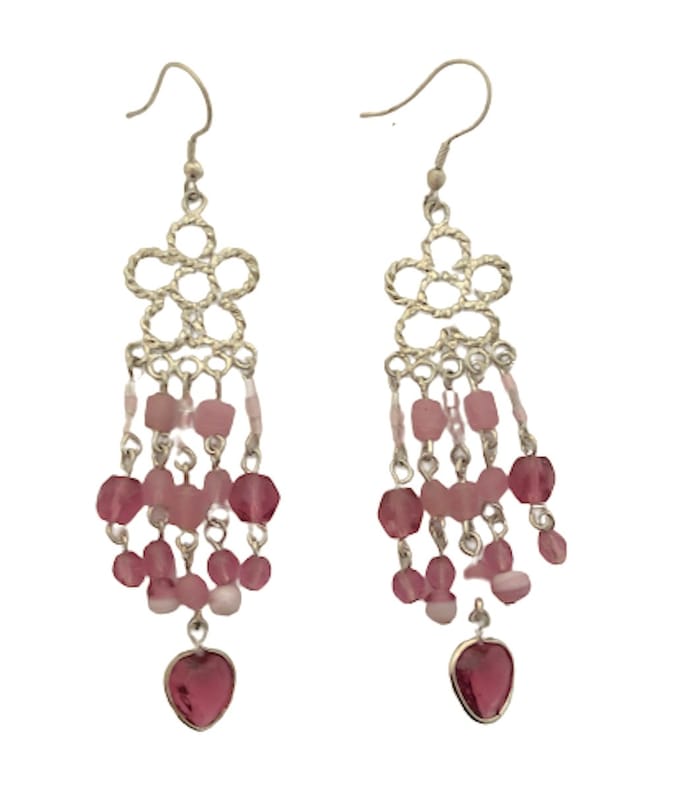 Oorhangers - Roze, zilverkleurig - 8 Centimeter - Kralen - Damesdingetjes