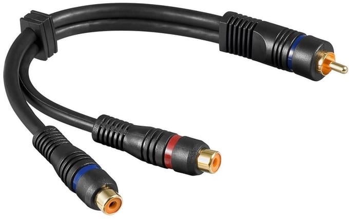 Goobay Audio Y-splitter-kabel, cinch-stekker > 2 x cinch-bus (audio links/rechts)
