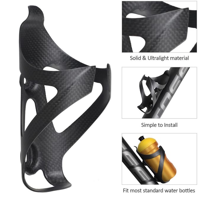 Superlichte 3K UD-fietsfleshouder van koolstofvezel voor fietsen Glossy black