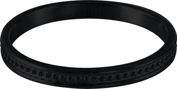 Quiges Stapelring Dames - Vulring Bolletje - RVS Zwart - Maat 21 - Hoogte 2mm