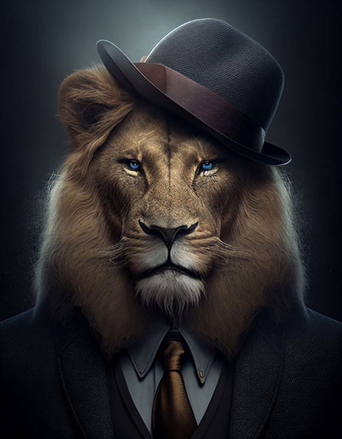 AI - Woondecoratie - Poster - Dieren - Leeuw - Pak - 3 - 50 x 70 cm