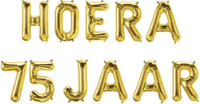 Foil balloon kit - Hoera 75 jaar