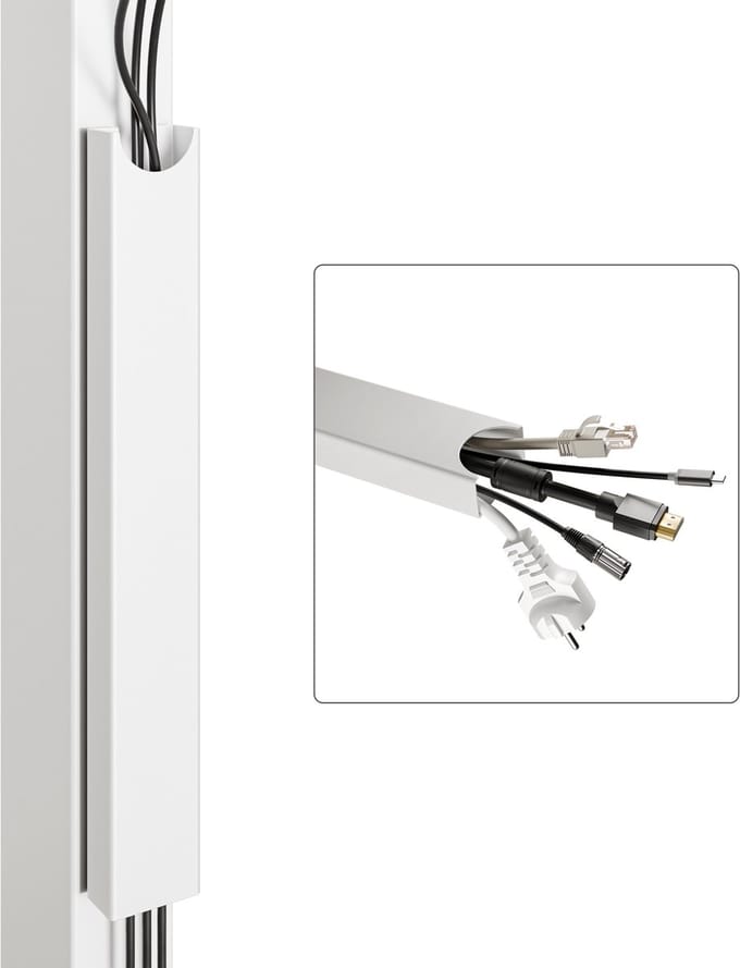 Desktronic Magnetische Kabelgoot Voor Bureau - 37x5x2,5cm - Staal - Wit