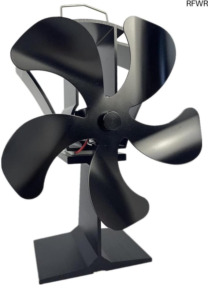 RFWR® 5 Blades Houtkachel Ventilator - Warmte Aangedreven Kachel Fan voor Efficiënte Warmteverspreiding