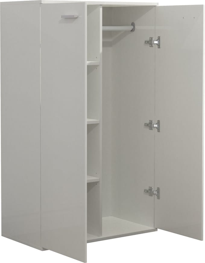 VDD - Kledingkast kinderkamer - Legplanken en hanggedeelte - 120 cm hoog - Wit