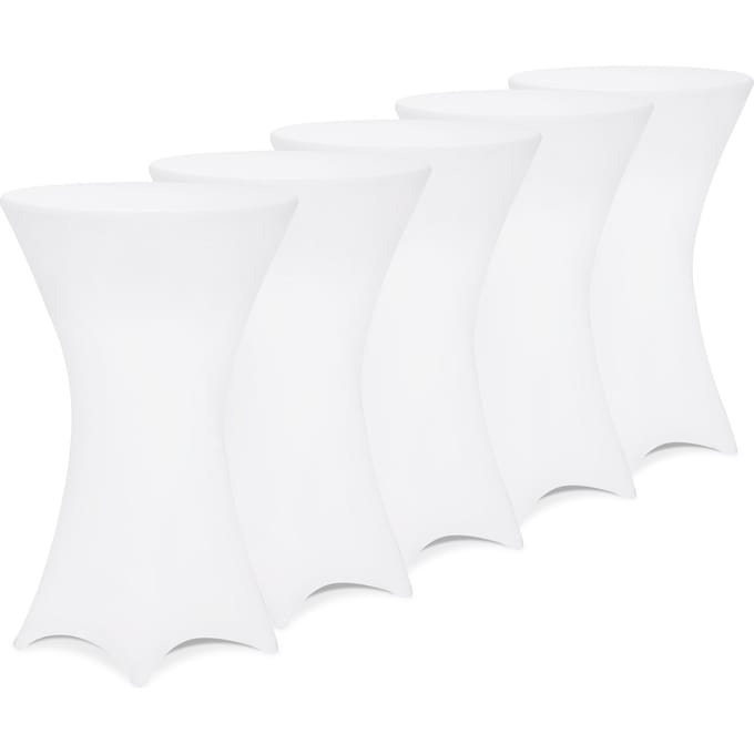 Statafelrok – 5 Stuks Ø 60-65cm Stretch - Wit