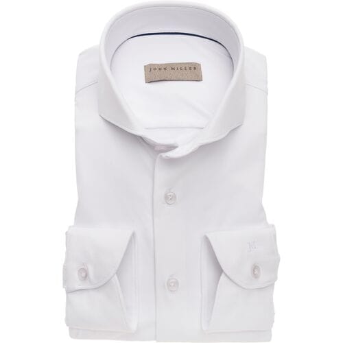 John Miller Overhemd Stretch Uni Cutaway Wit / male
