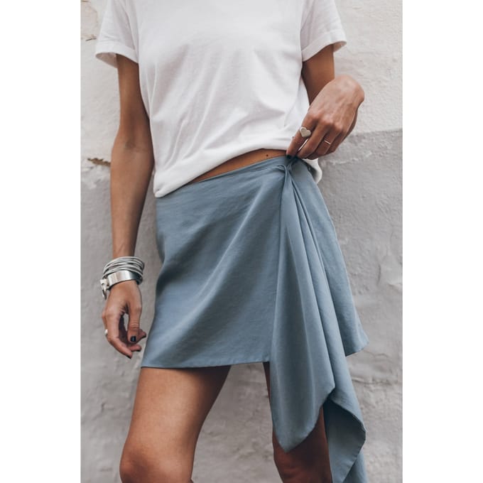 Mikuta The Blue Cascade Skirt Blue Größe: S | Miniröcke Outlet | Damen | Blau
