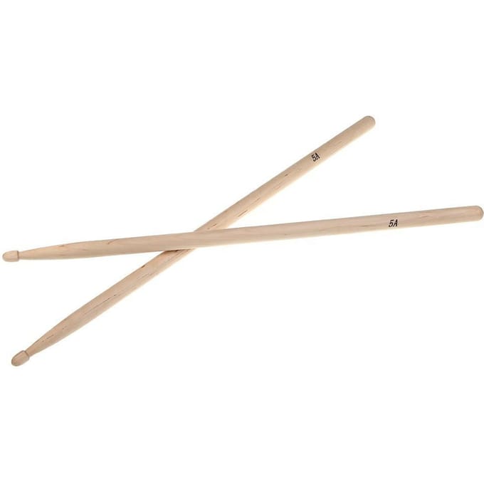 Paar 5A esdoornhouten drumsticks voor drumstel lichtgewicht professioneel beige